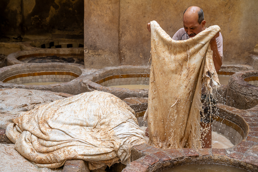 Traditional Leather Tanning, Fez, Morocco by Thomas Andy Branson