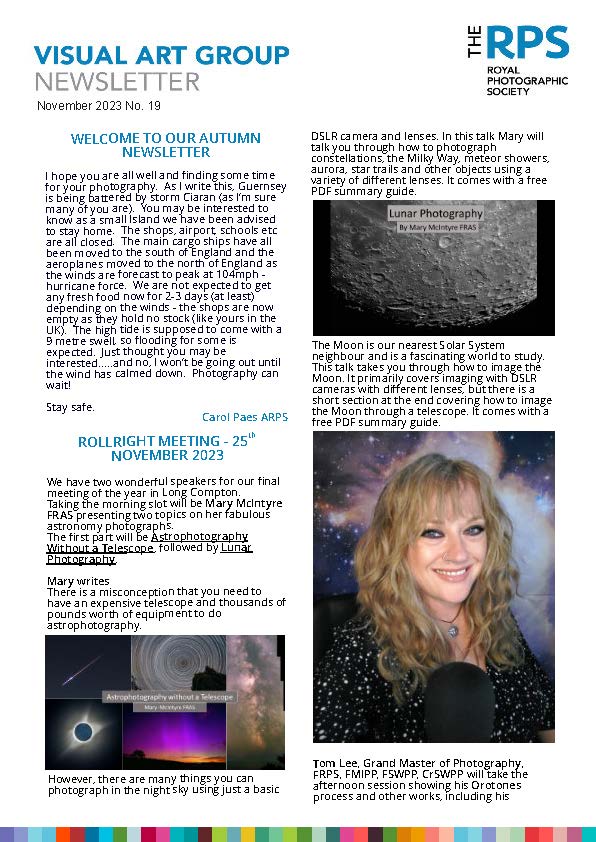 Visual Art Group Newsletter November 2023