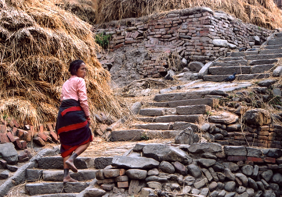 Lady On Steps Baktarpur