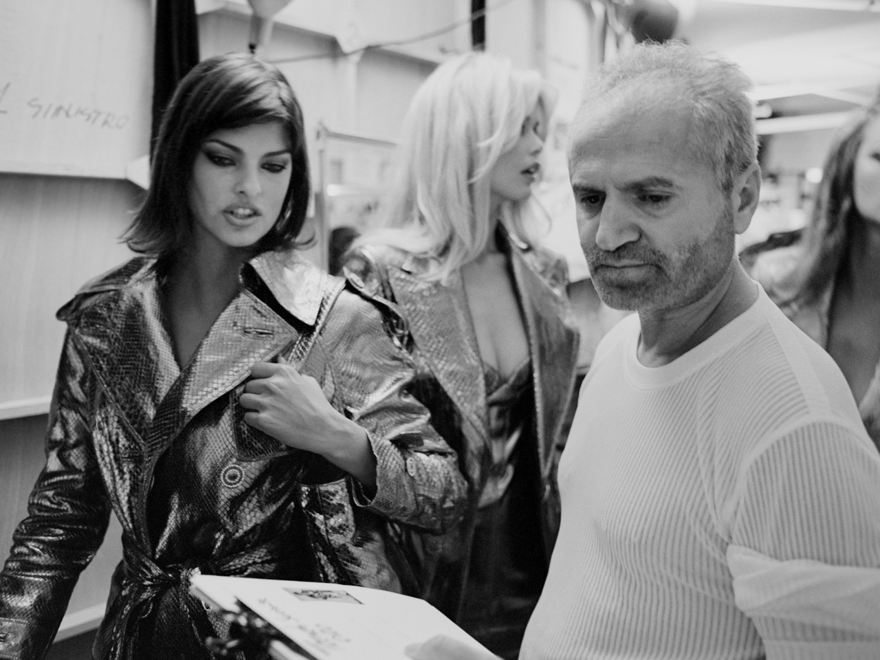 Gianni, Linda & Claudia, Versace Haute Couture, Paris, 1998