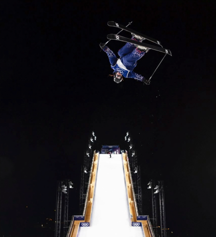 Ski jumper in the air