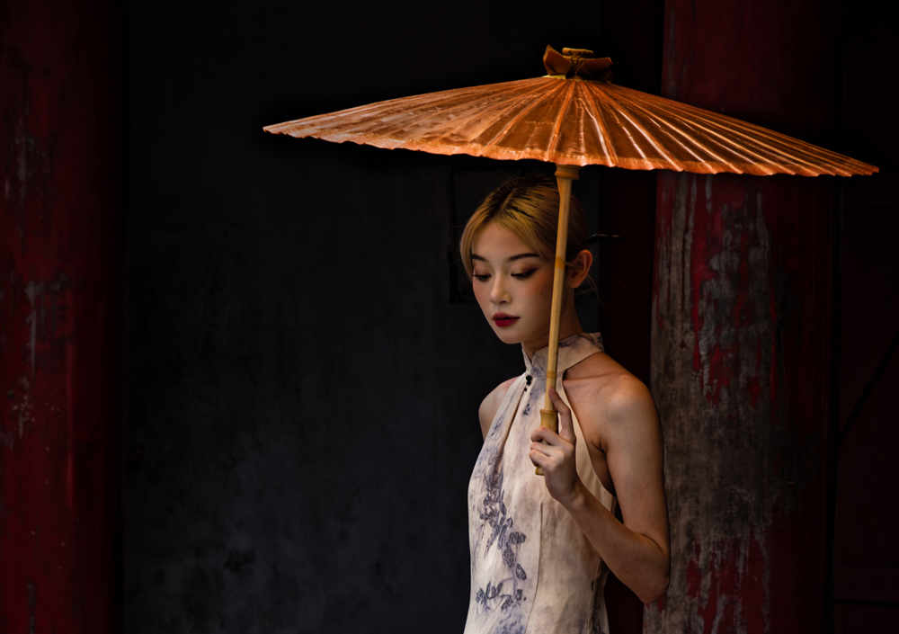 Parasol, Temple Of Literature, Hanoi, Vietnam by Jeremy Fraser-Mitchell