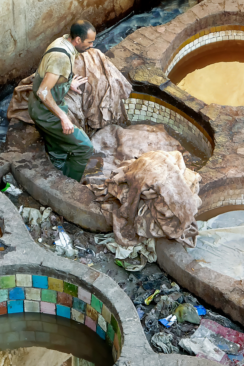 Tannery Worker, Fes, Morocco  by Rob Morgan