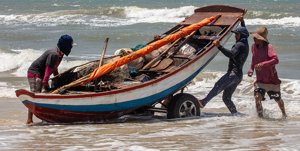 Bringing In The Catch, Lancois Marenhenses NP  Brazil by George Pearson