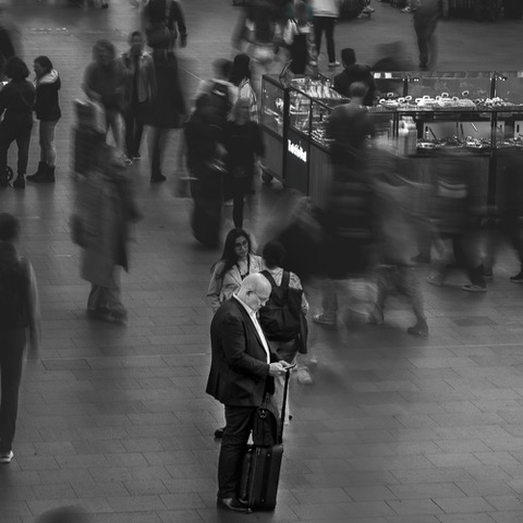 One Traveler, Endless Motion, Kings Cross Station by Ankit Mohanty