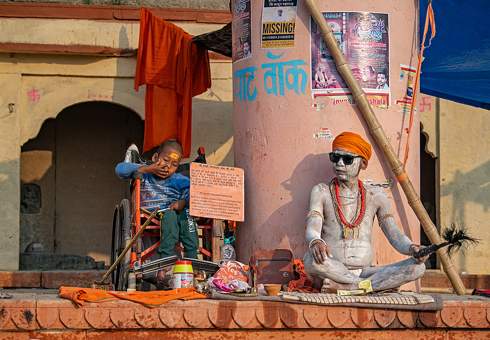 Sadhu in Varanasi, Dashaswamedh Ghat, Varanasi, India by Saurabh Bhattacharya