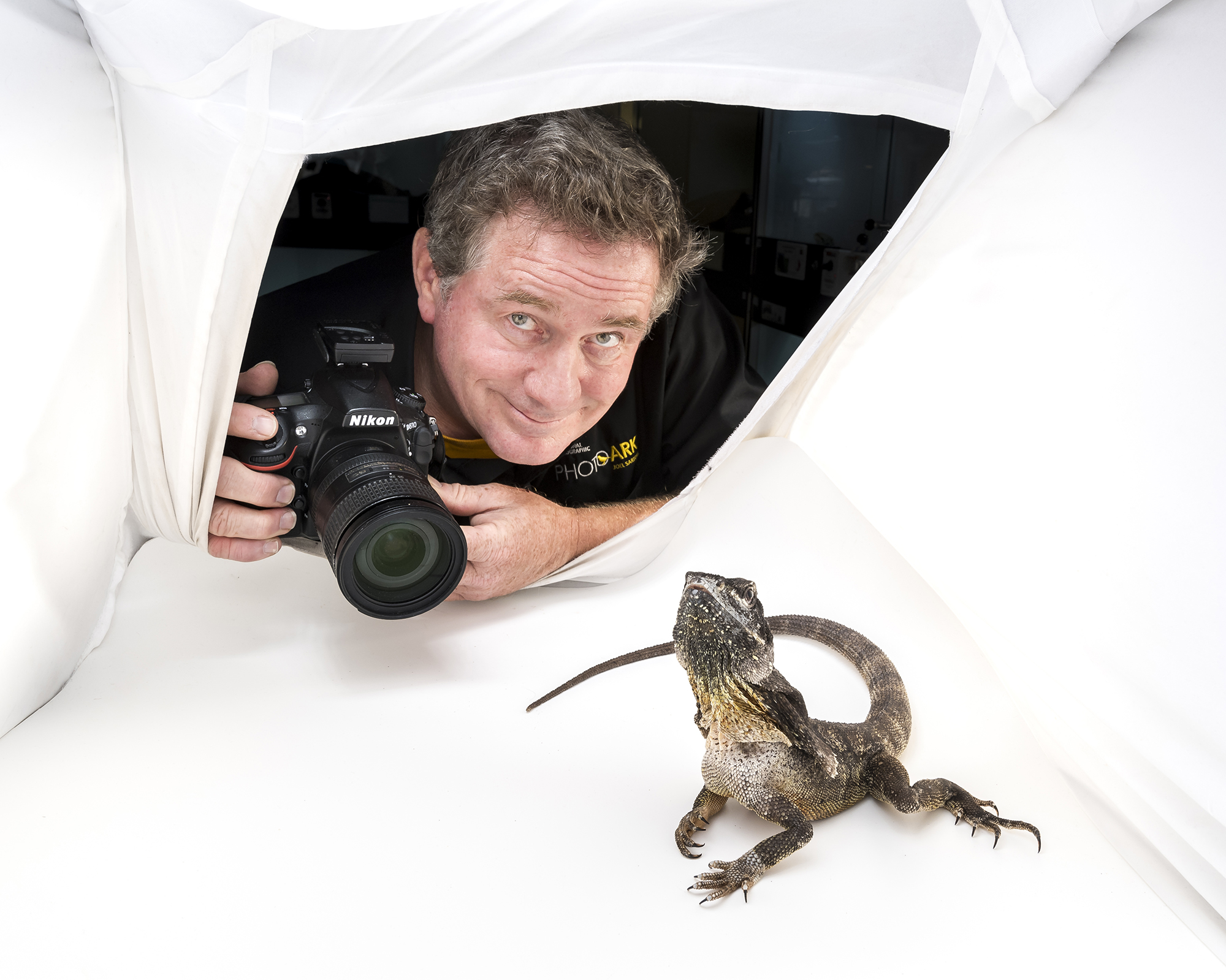 25 Joel Sartore And Frill Necked Lizard Credit Douglas Gimesy