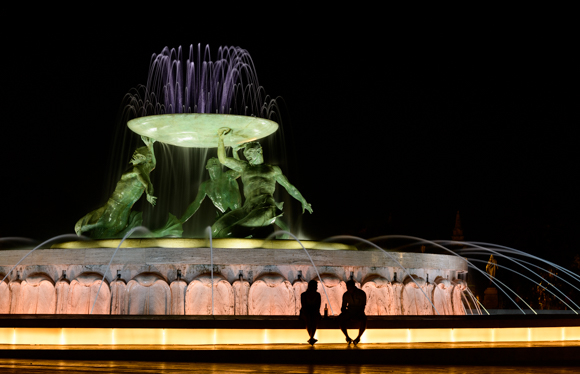 An Evening Drink By The Triton Fountain, Valletta, Malta