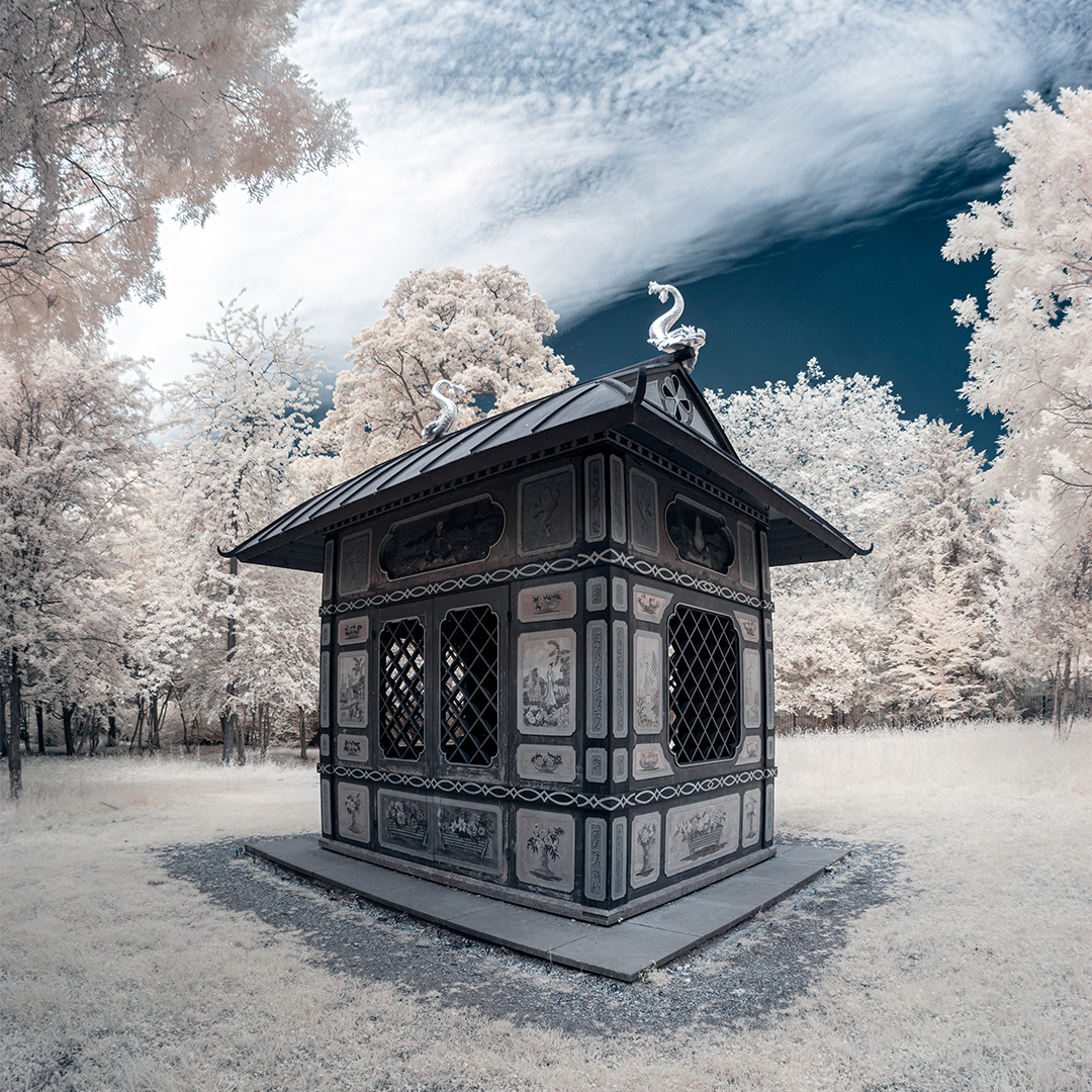 Square Japanese House At Stowe Gardens.