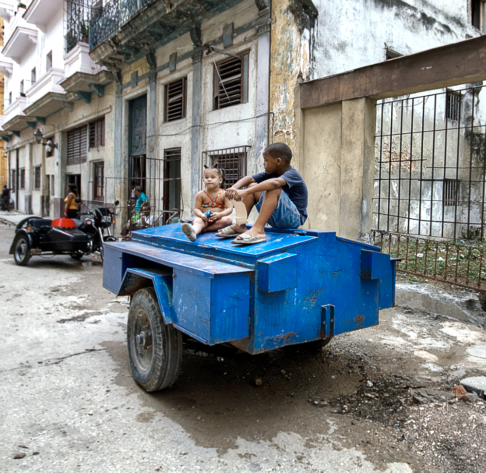 Slum Kids Square, Havana, Cuba by Glynn May