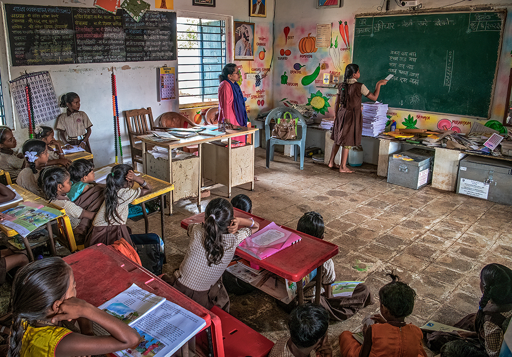 Rural Classroom At Maharashtra, India by Saurabh Battacharya