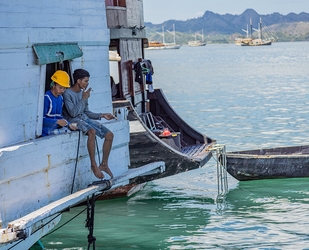 Fishing Off The Stern, Bali, Indonesia by David Portwain