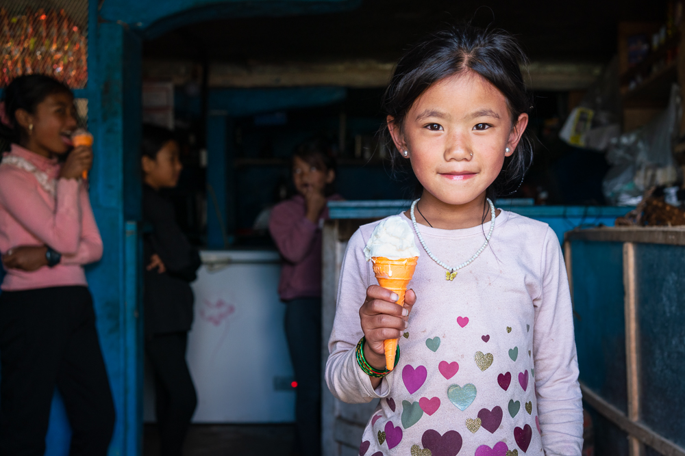 Afternoon Icecream, Sikles Village, Nepal by David Huggett