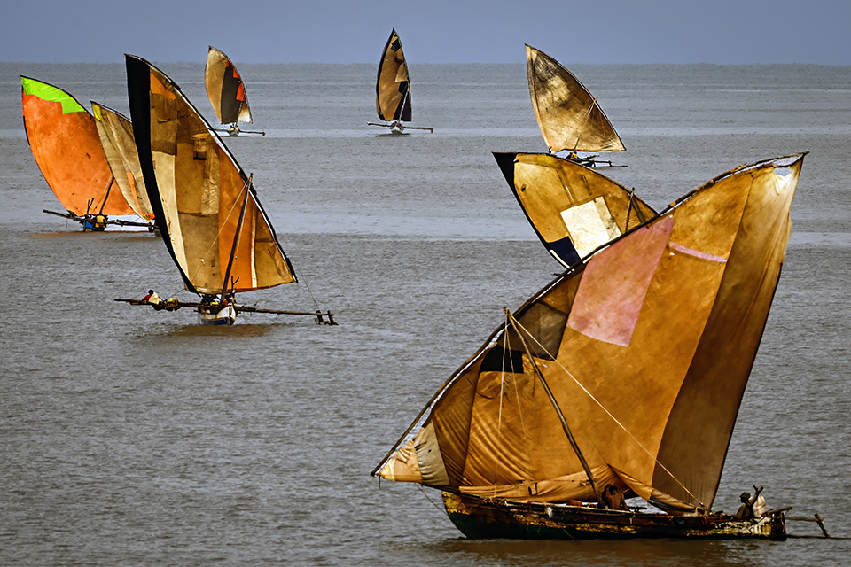 Outrigger Fishing Boats, Madagascar by Richard Plummer