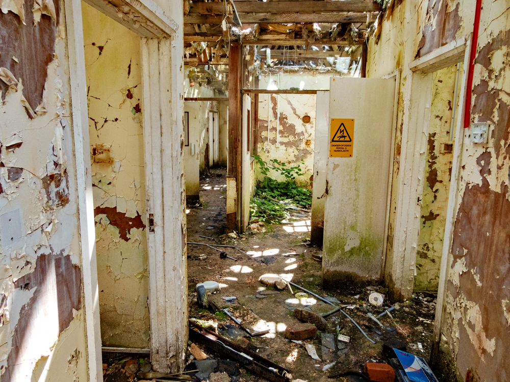 A ruined interior, Talgarth Mental Hospital