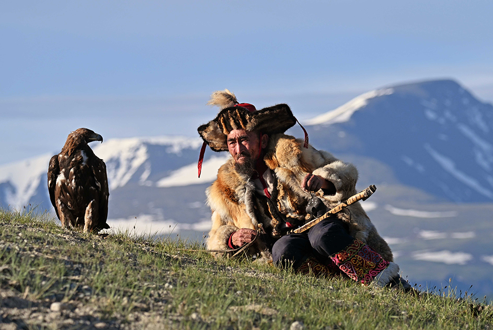 Kazakh Hunter With Golden Eagle, Mongolia by Theresa Bradley