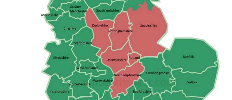 East Midlands Map