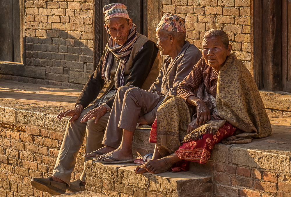 Taking The Evening Sun Bhaktapur, Nepal by Jane Tearle