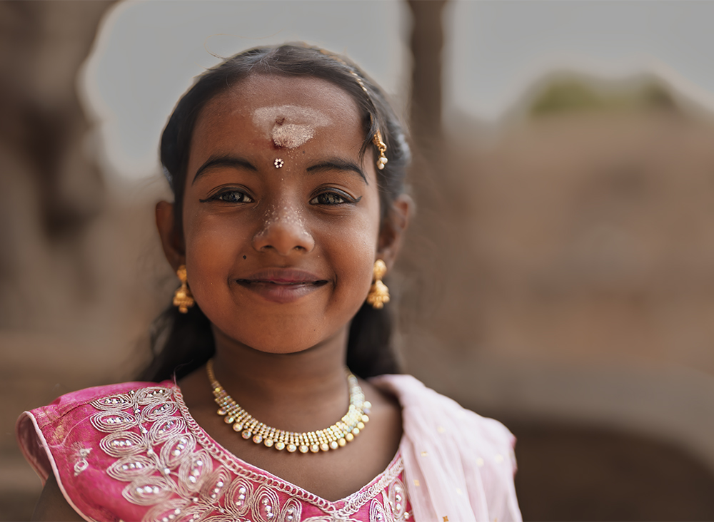 Smiling Girl Darasuam, Tamil Nadu, India by LP Koratamaddi