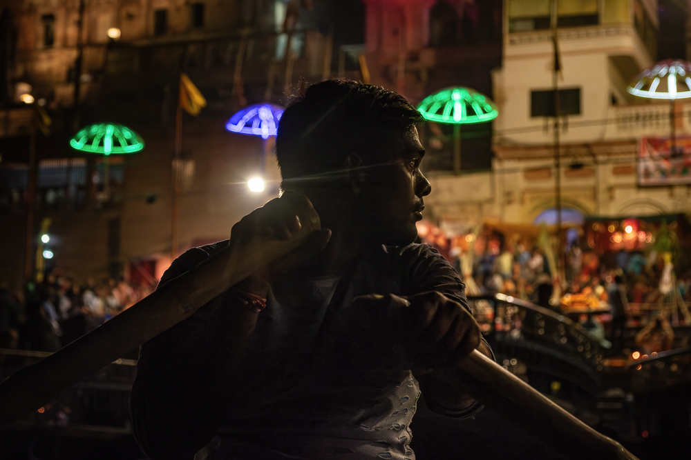 Boat Man, Varanasi, India by David Huggett