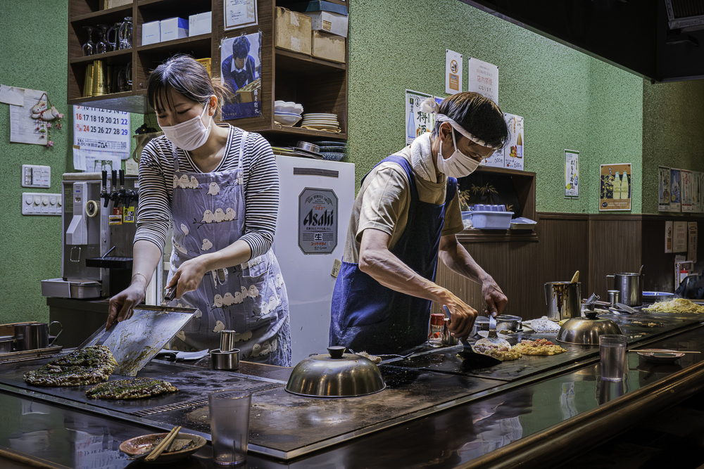 Okonomiyaki Bar, Osaka Japan by Lachlan French