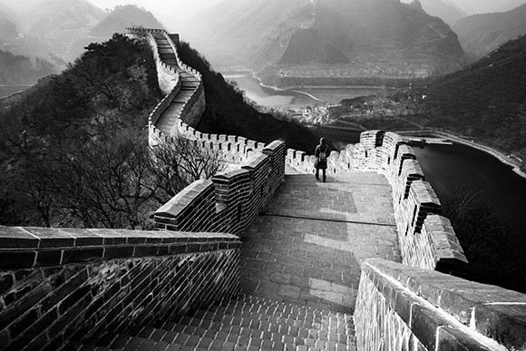 Lone Walker On The Wall