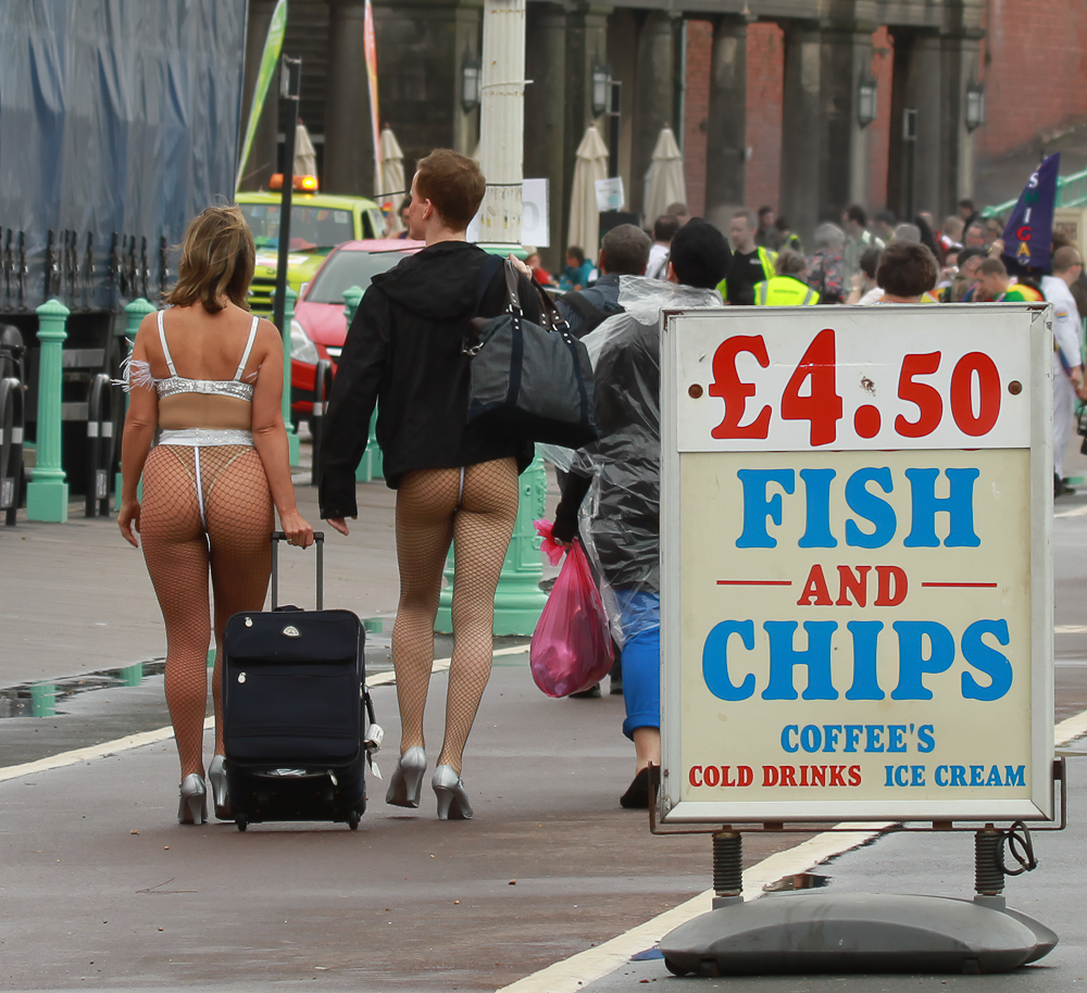 Fishnets And Fish & Chips, Brighton by Sue Lambert