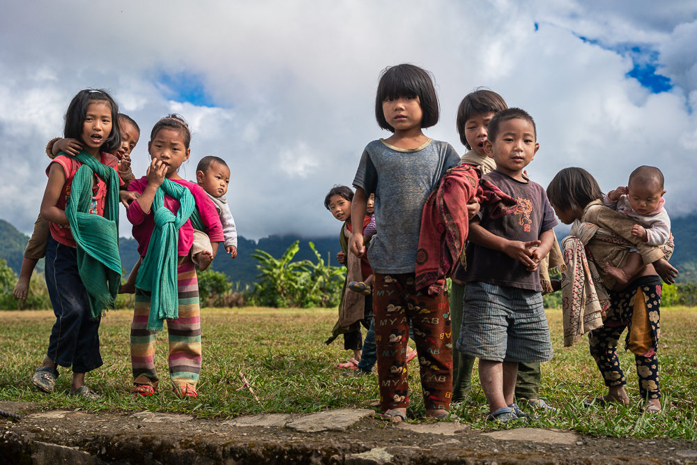 Curious Kids, Longwa Village, Nagaland, India by 