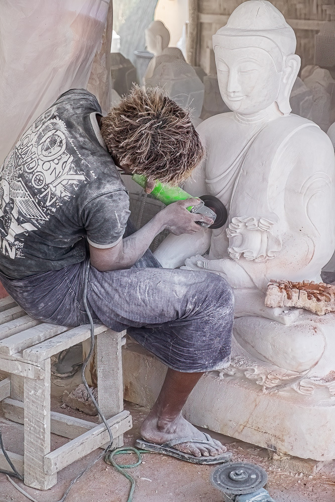 The Buddah Carver, Myanmar  by Jane Tearle