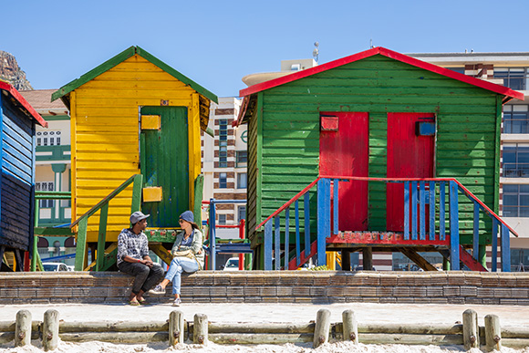 Black And White And Colour Muizenberg Beach