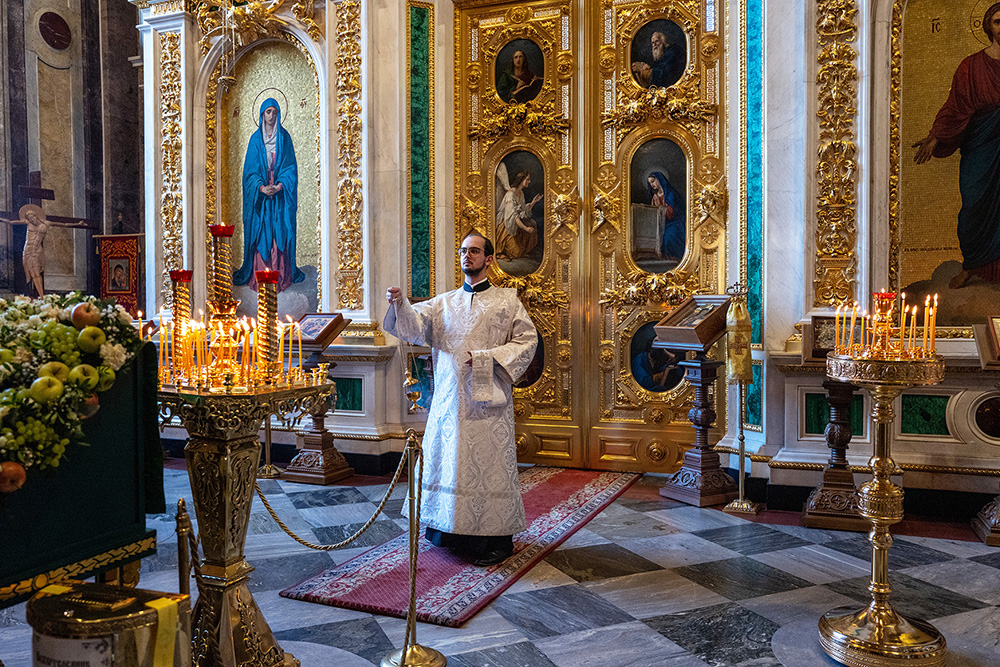 Holy Service, St Isak's Cathedral, St Petersburg, Russia by John Clare