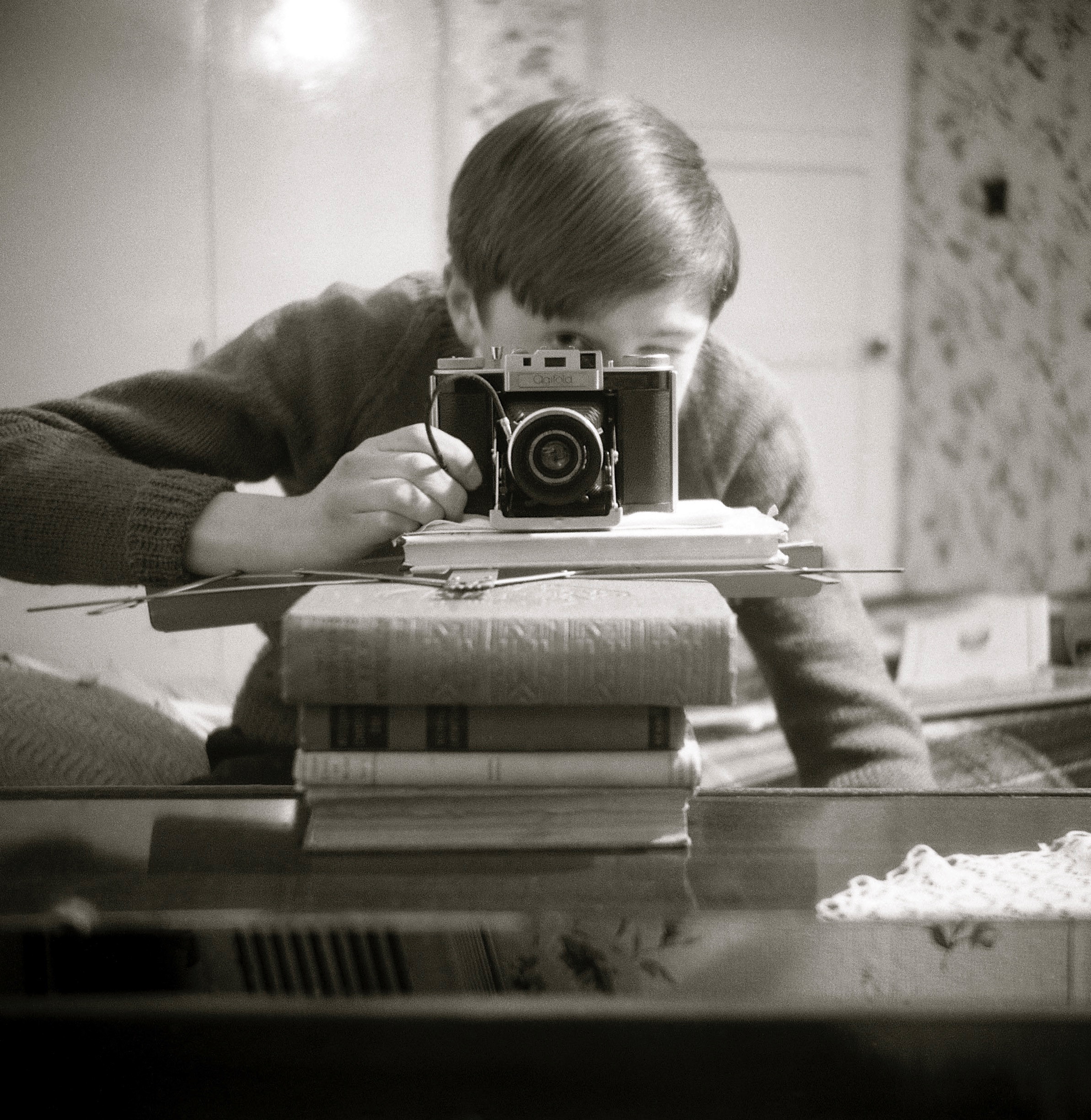 Selfie] ‘Self-portrait with Agifold’, c.1964-67.