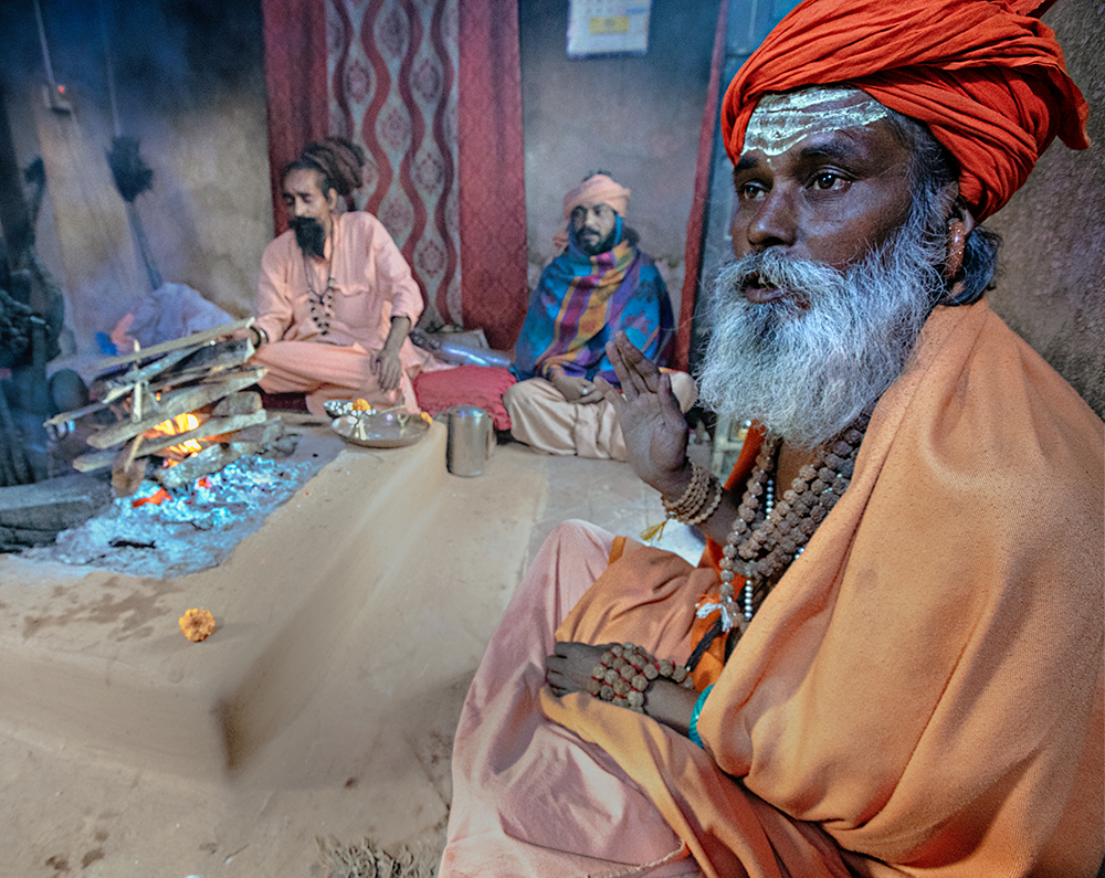 Sadhus At Home Nepal 