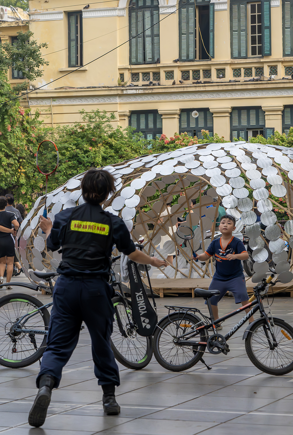 Bicycle Net Badminton, Ly Thai To Gardens, Hanoi by John Speller