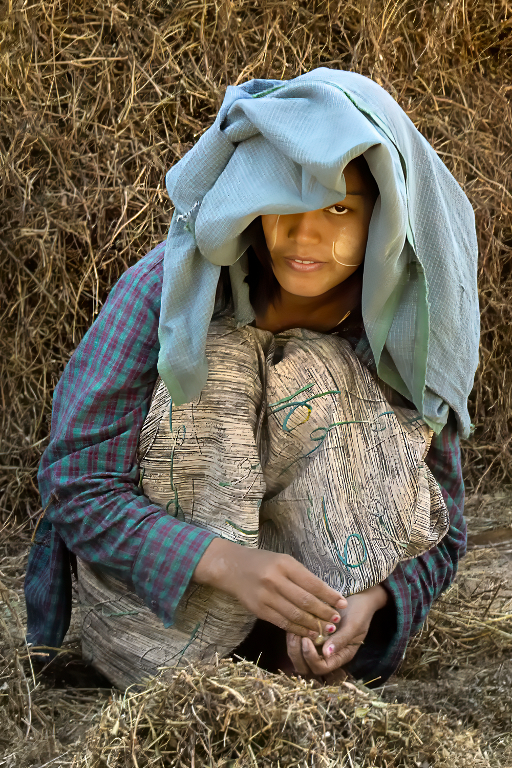 Groundnut Farming Girl Myanmar by Rob Morgan