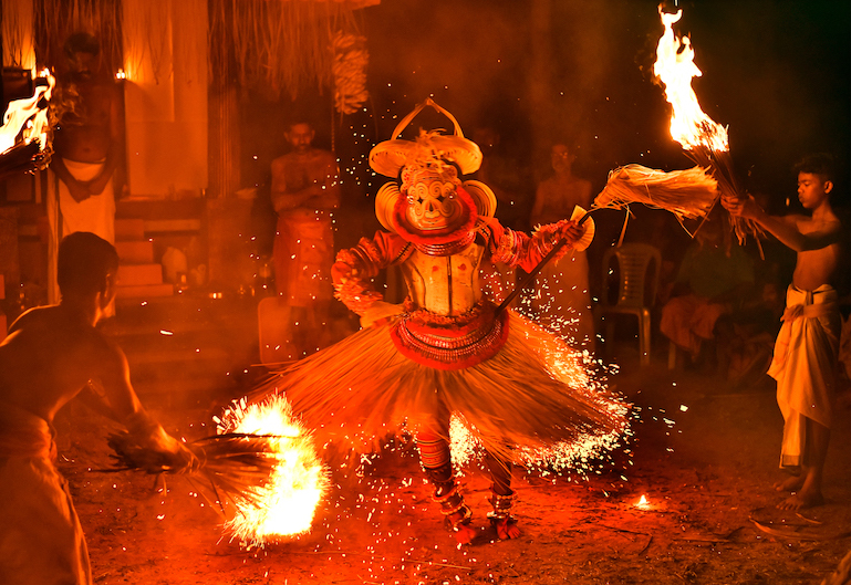 Web Theyyam Tribal Dance Kannur, Kerala, India