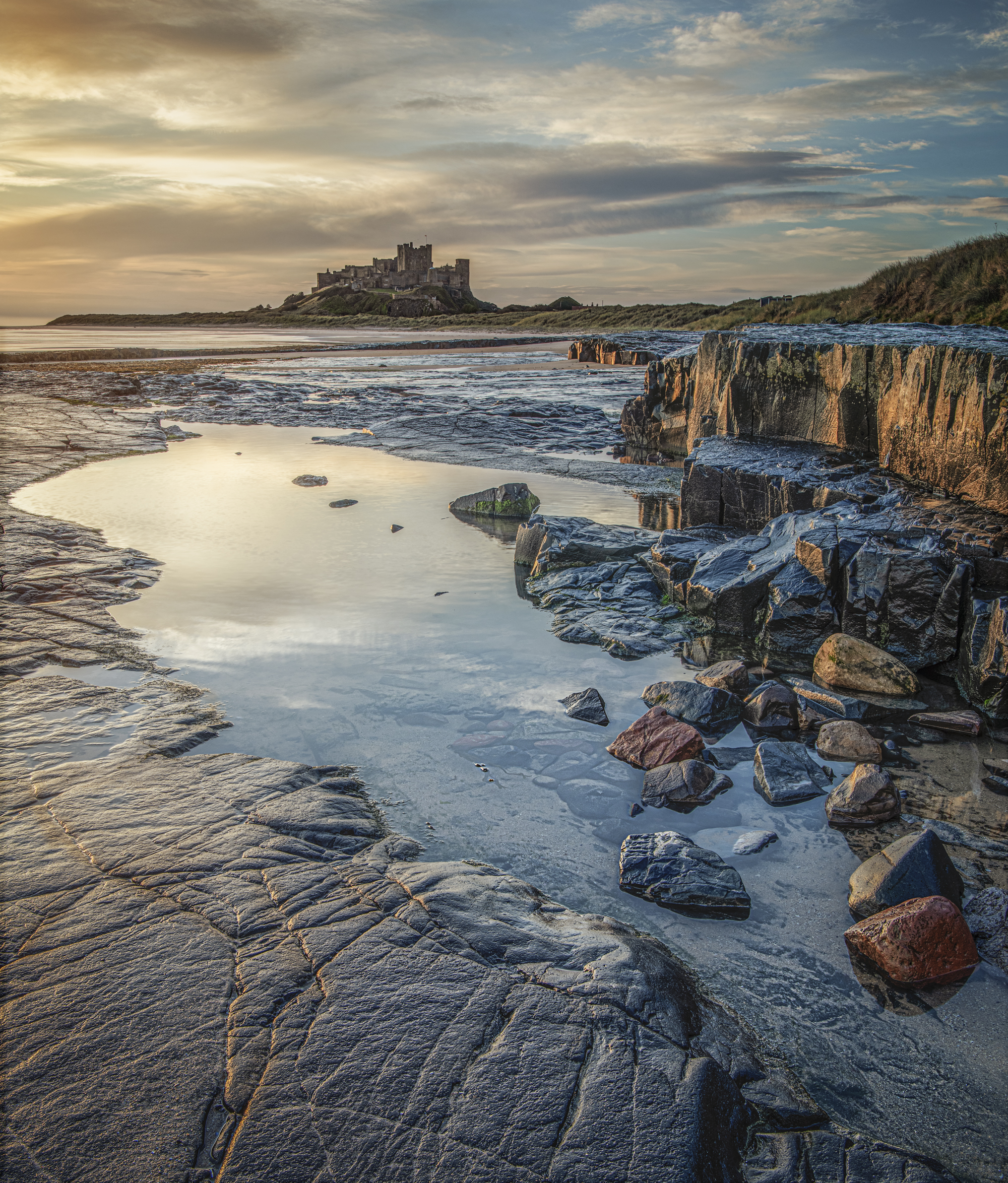 First Light At Bamburgh By Phillip Dove