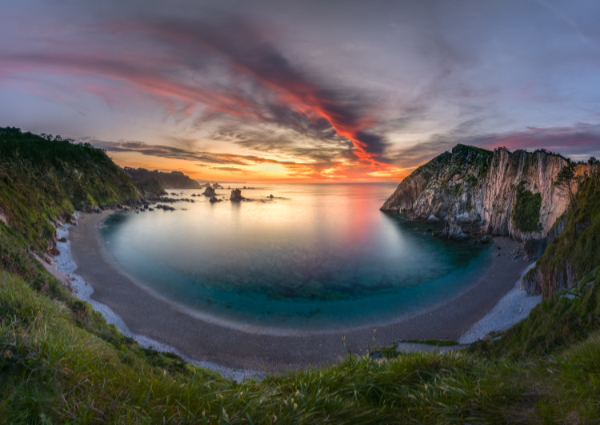 34 Fire Above Playa de Silencio S