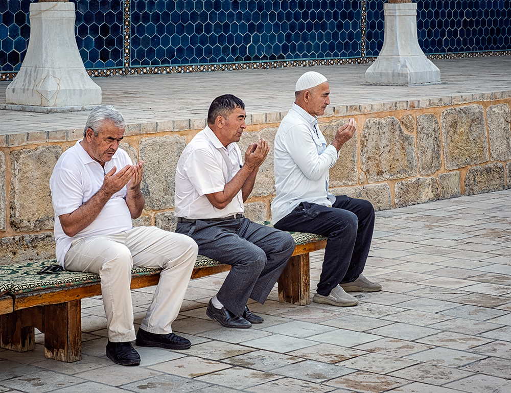 Men At Prayer In Bhukara by Richard Burn