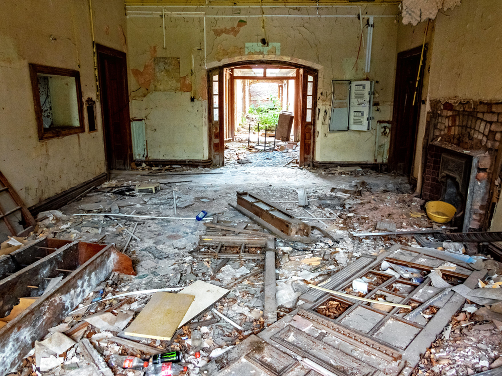 A ruined interior, Talgarth Mental Hospital