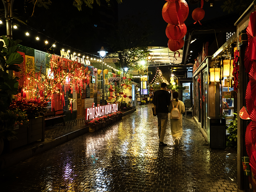 Book St Hanoi Vietnam At Chinese New Year by Mike Longhurst