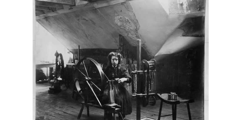 William Graham. Young girl winding bobbins.