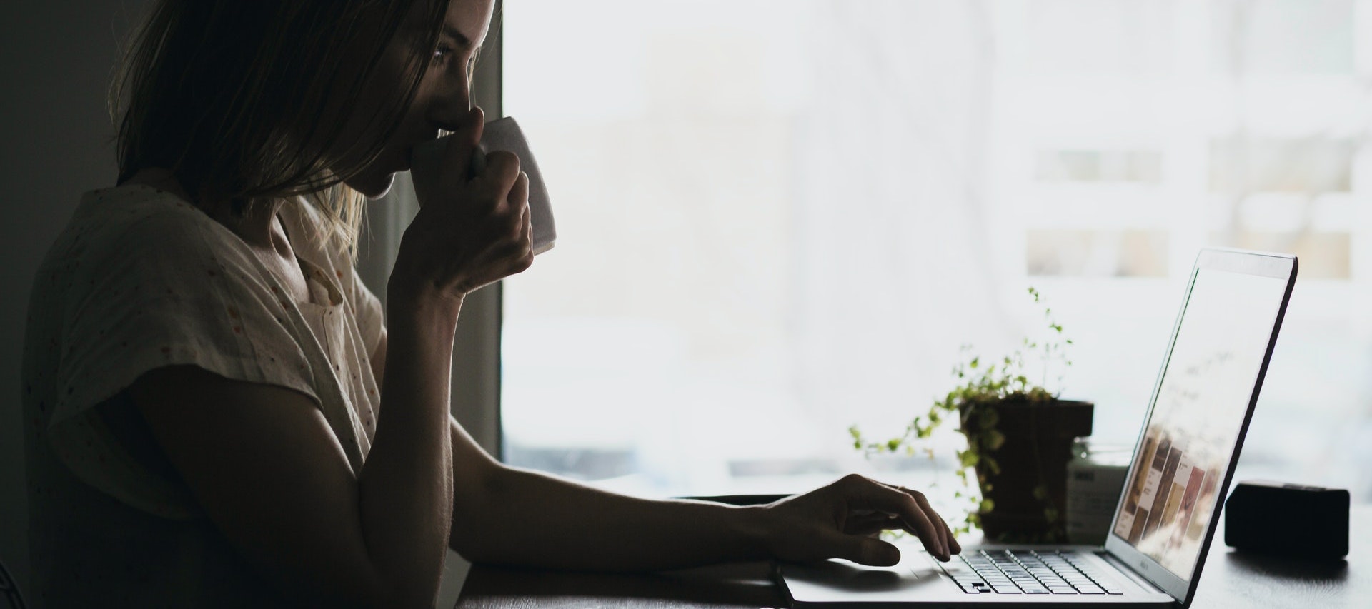 Woman using computer