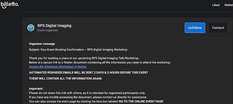 online confirmation screen