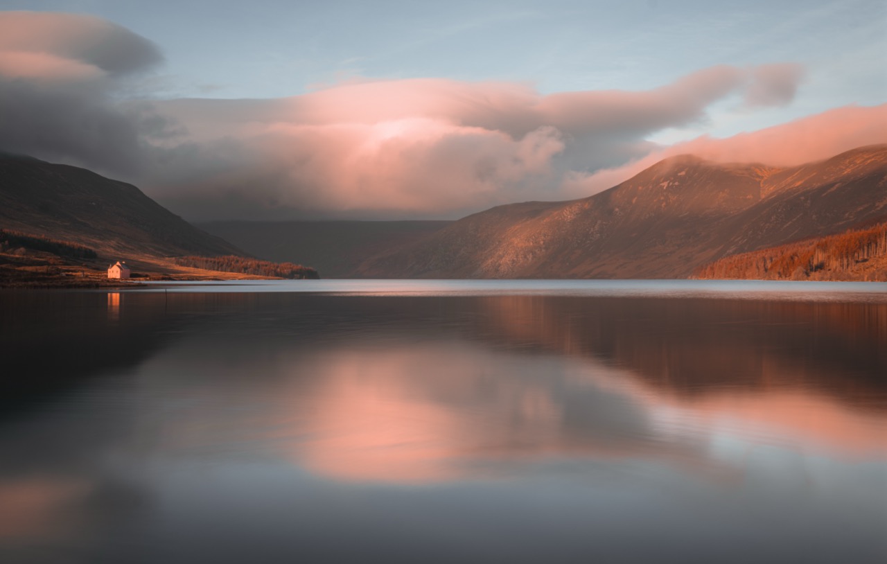 The Pink House Loch Glass Large